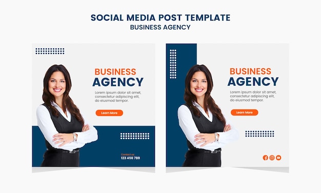 Social Media Post Template for Digital business marketing Promotion Simple Banner Frame