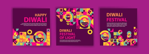 Social media post template for diwali celebration