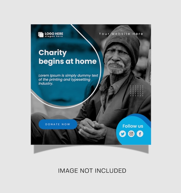 social media post Template of donation fundraising eventdonation for charity organization