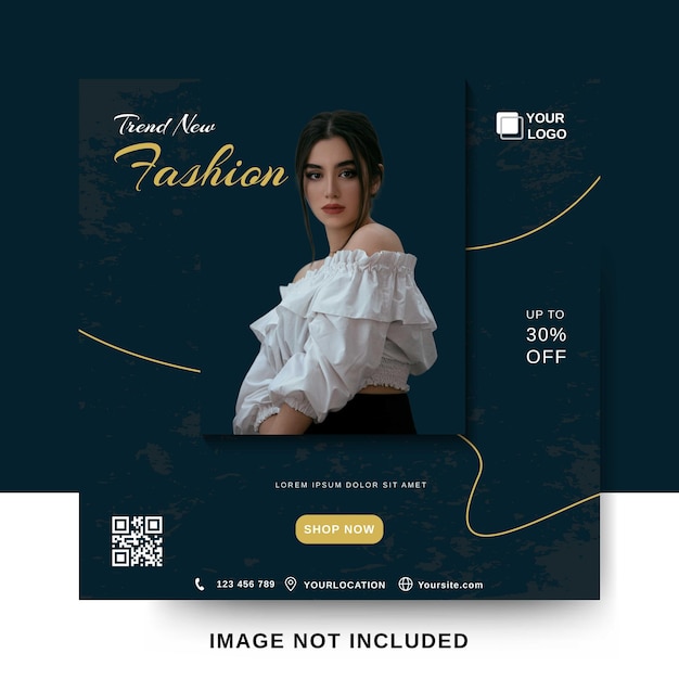 Vector social media post template for fashion shop