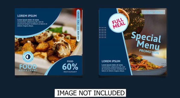 Social media post template for food menu promotion