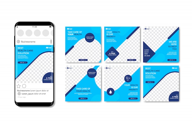 ヘルスケアビジネスのソーシャルメディア投稿テンプレート