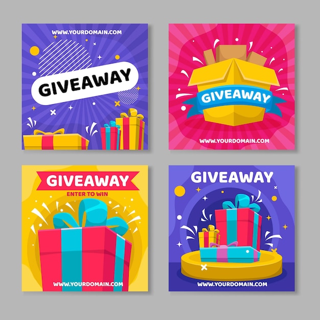 Vector social media post template giveaway event