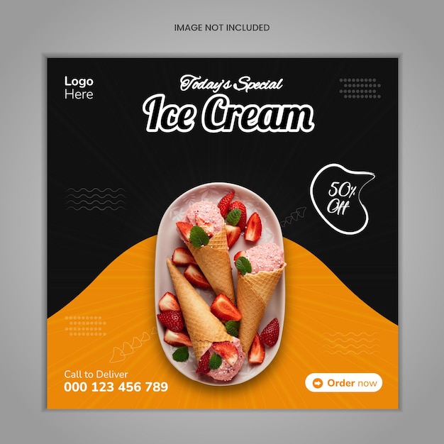 Social media post template for ice cream