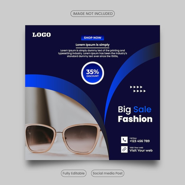 Vector social media post template instagram post suitable for web banners internet ads advertising banner