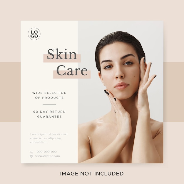 Social media post template. Instagram skin care products