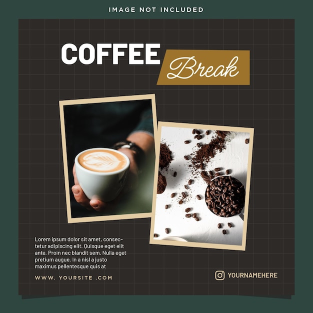 Social media post template for restaurant food menu premium coffee