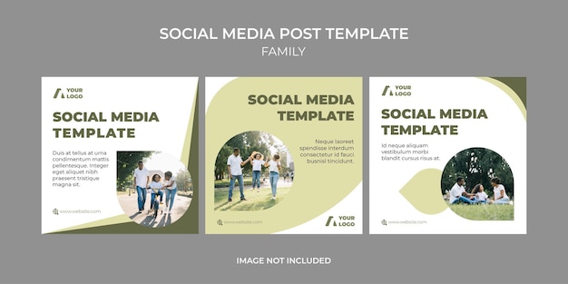 Vector social media post template set family