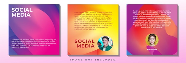 Modello di post per social media con sfondo astratto adatto per la tua attività di branding o marketing