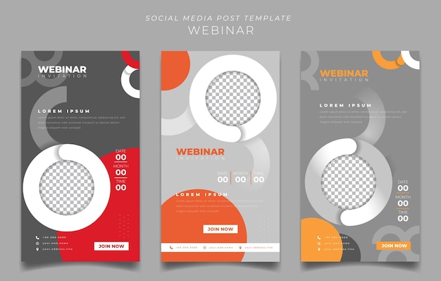 Social media post template with circle design for webinar invitation design