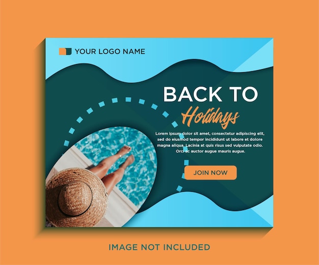 Social media post template with clean style