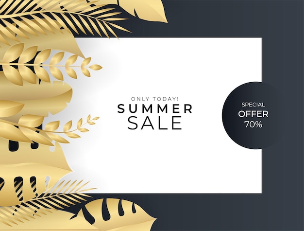 Social media post template with floral and leaves elements. Elegant gold black background for greeting card, invitation, postcard, fashion sale