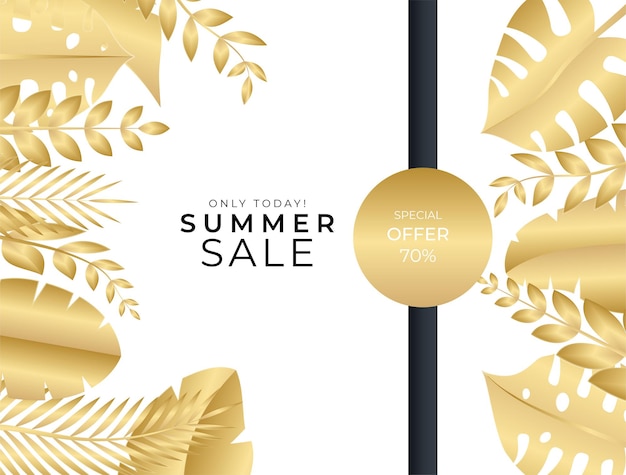 Vector social media post template with floral and leaves elements. elegant gold black background for greeting card, invitation, postcard, fashion sale