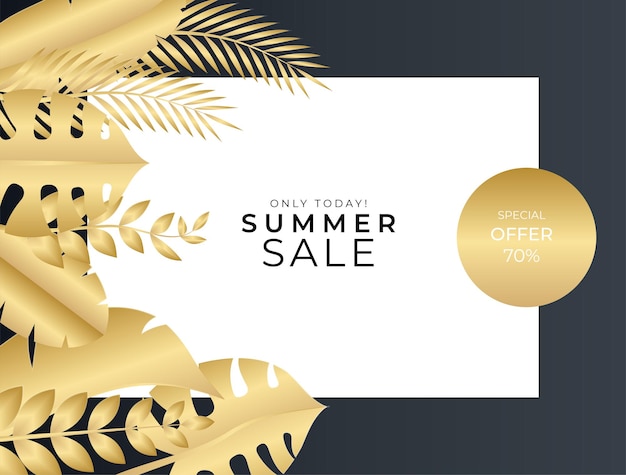 Social media post template with floral and leaves elements. elegant gold black background for greeting card, invitation, postcard, fashion sale