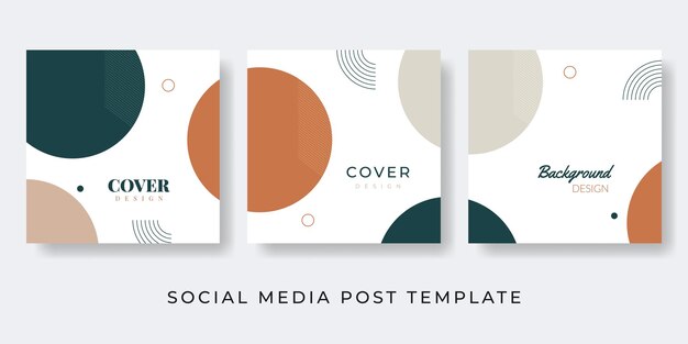 Vector social media post template with geometric concept collection good for cover invitation banner