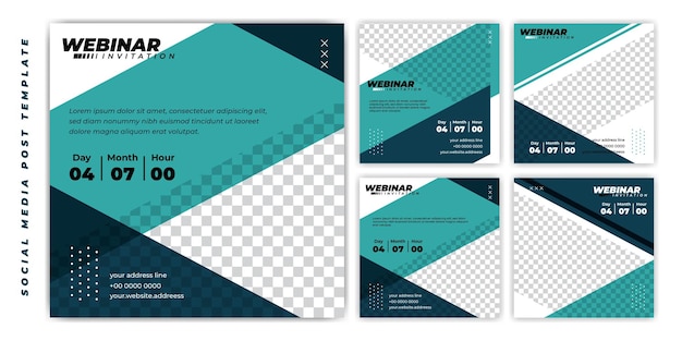 Social media post template with geometric design for online advertising design