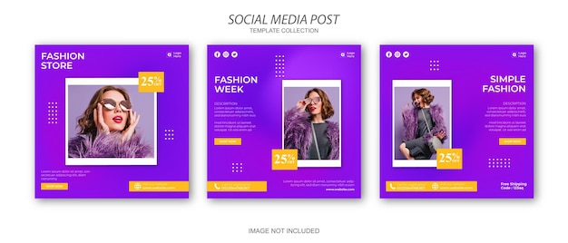 미니멀리스트 패션 비즈니스를 위한 소셜 미디어 포스트 템플릿