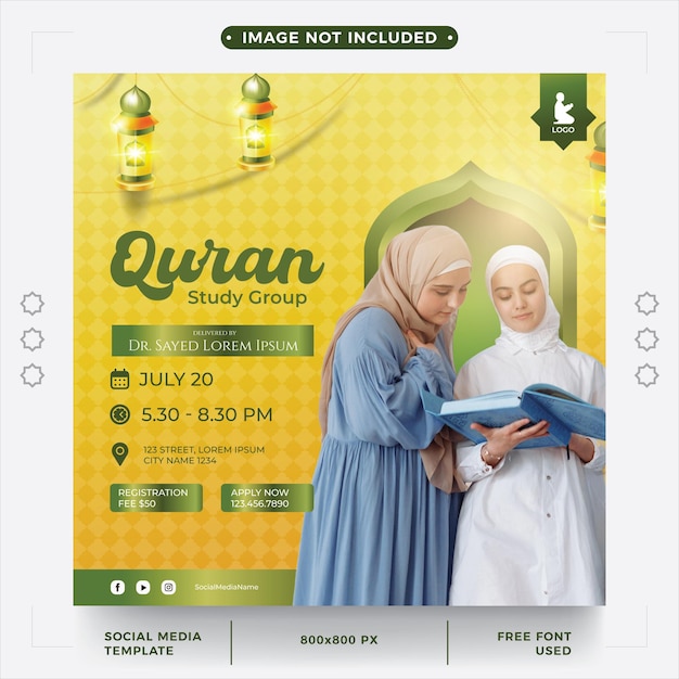 Social media post templates islamic webinars muslim education