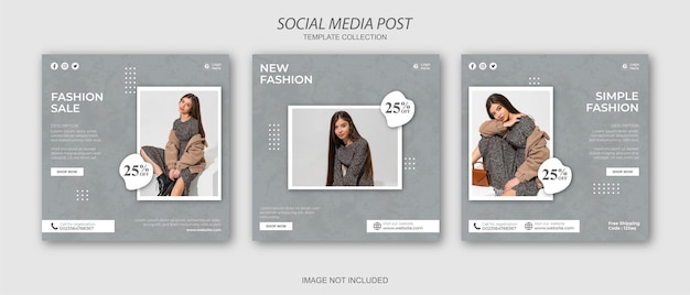 Social media post templates for minimalist fashion business