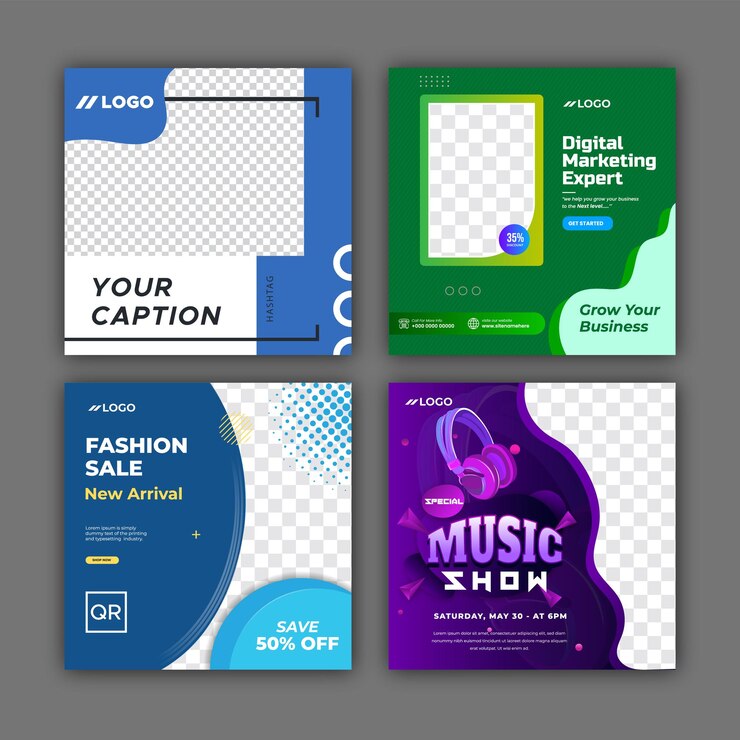 Vector social media post templates (sjabloonen voor sociale media)