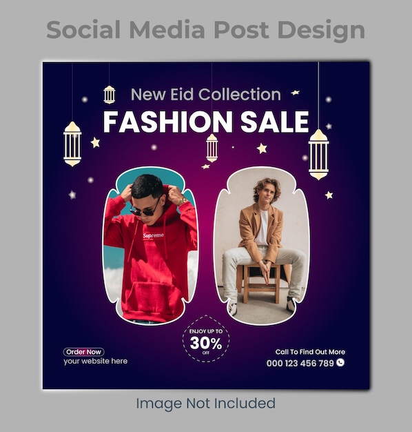 Vector a social media post that is advertising fashion sale or new eid collection