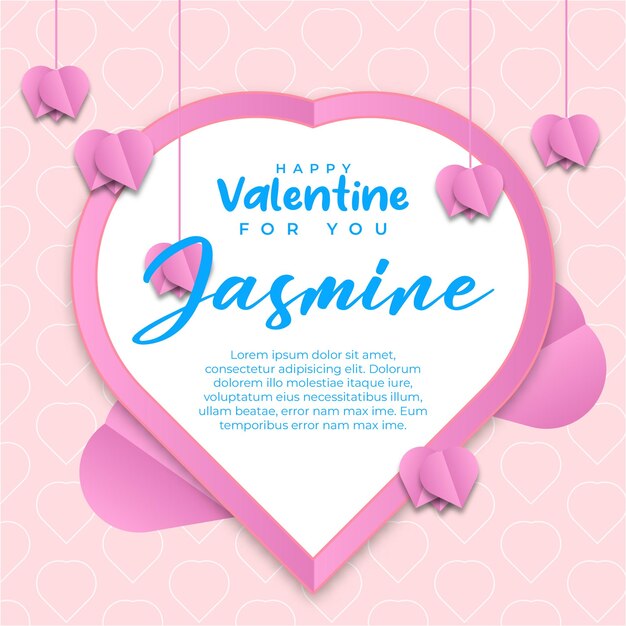 Social Media Post Valentin Day greeting cards for you with heart and podium ornaments