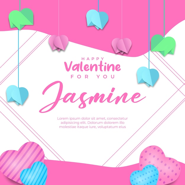 Разместите в социальных сетях поздравительные открытки ко Дню святого Валентина для вас с украшениями в виде сердца и подиума