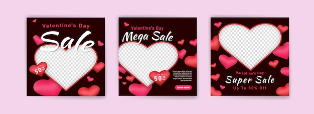 Social media post for valentines day sale marketing