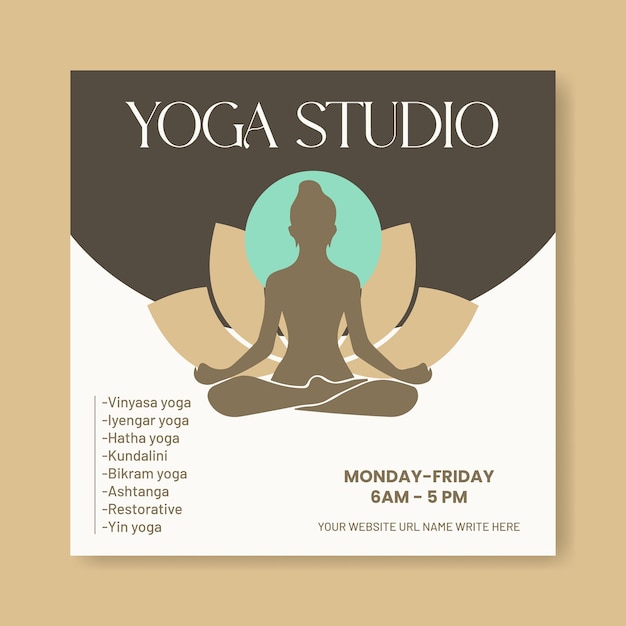 social media post for yoga studio and instagram meditation wellness post template