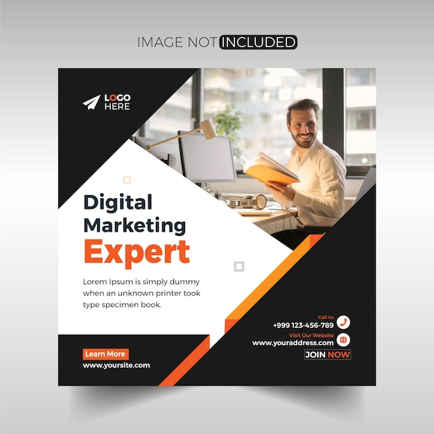 Social media postbanner voor digitaal marketingbureau, bundel sjabloon voor uw bedrijf