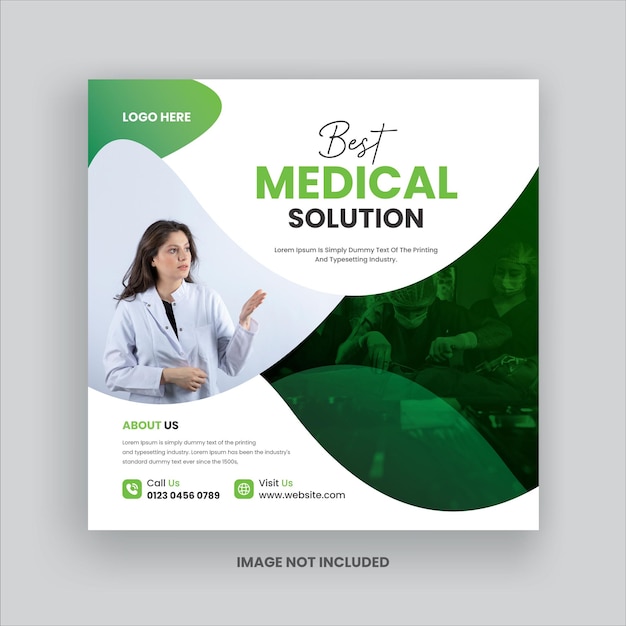social media poster banner design for medical service clinic health industry