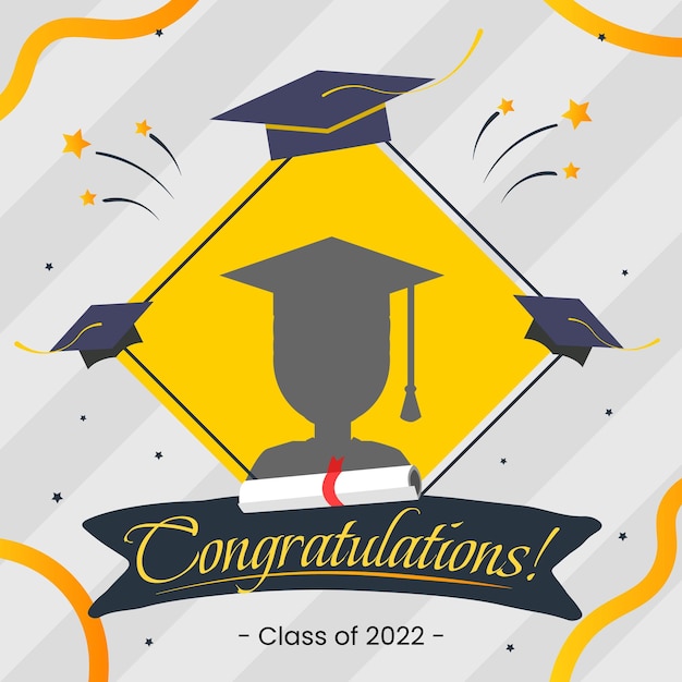 Social media poster banner graduation class of 2022 frame