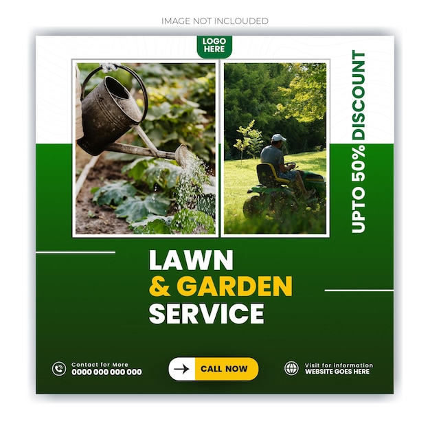 social media poster design with the concept of farming service