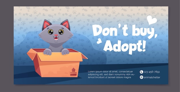 Вектор Дизайн плаката в социальных сетях с рекламой усыновления домашних животных усынови меня баннер с милыми собаками забавными кошками