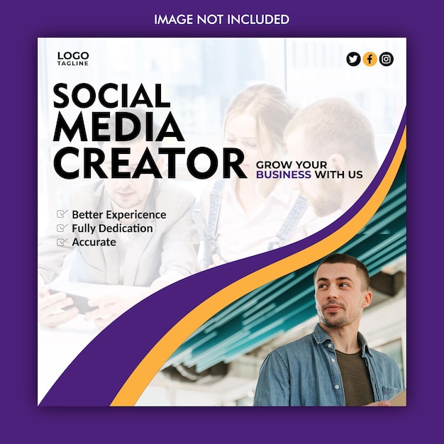 Vector social media poster template design