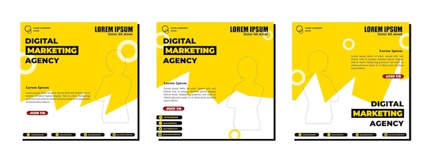 Modello di post sui social media dal design moderno per il marketing digitale online