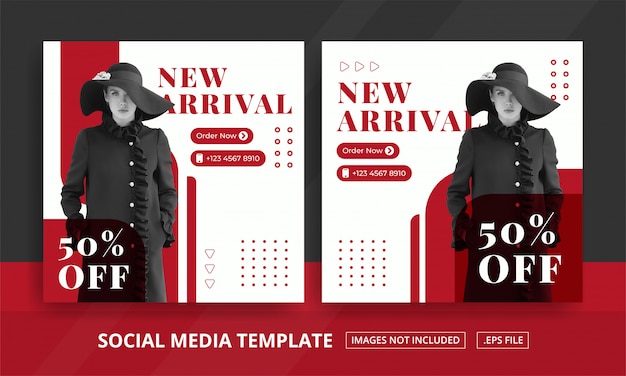 Social Media Posts Template for Woman Fashion Shop