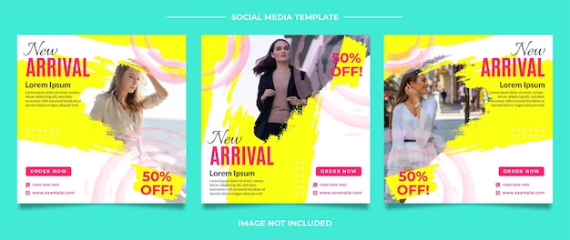 Social media posts template for woman fashion shop