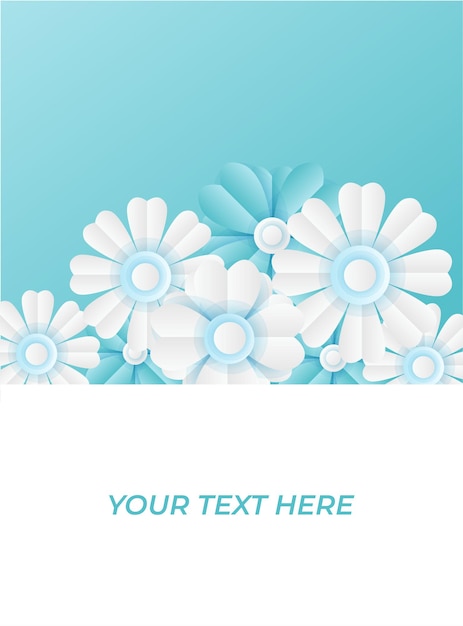 Social media postsjabloon met papier gesneden verse blauwe bloemdecoratie. Moderne dynamische instagram-postsjabloon