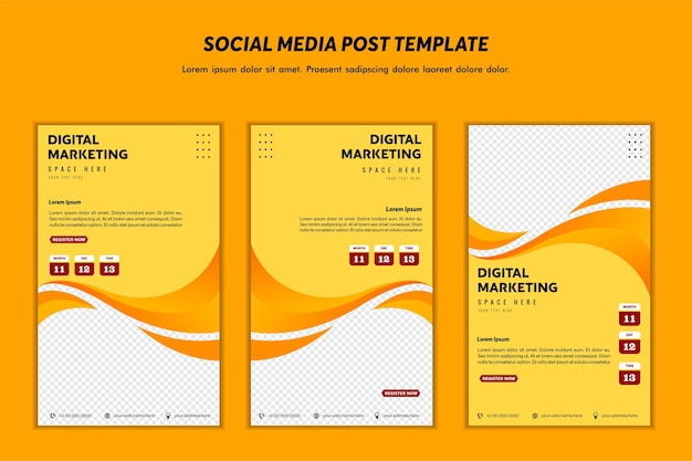 Social media postsjabloon modern ontwerp voor digitale marketing online of postermarketingsjabloon