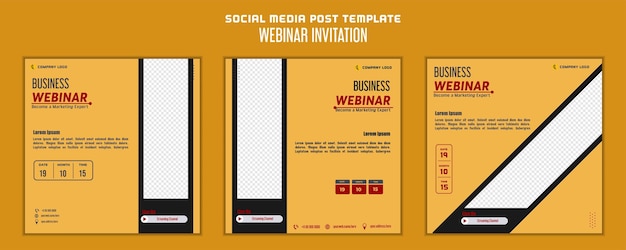 Social media postsjabloon modern ontwerp voor digitale marketing online of webinar-uitnodigingssjabloon