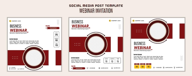 Social media postsjabloon modern ontwerp voor digitale marketing online of webinar-uitnodigingssjabloon