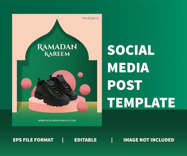 Social media postsjabloon ramadan kareem