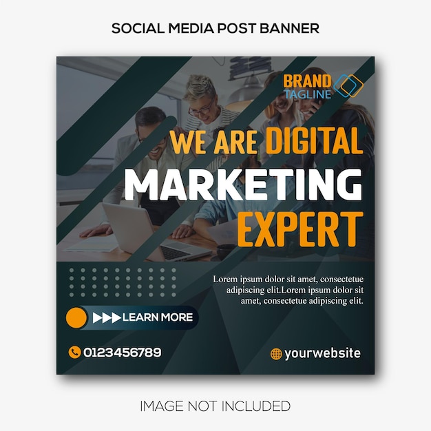 Social media postsjabloon voor digitale marketingbureau