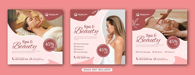 Vector social media postsjabloon voor spa en schoonheidssalon