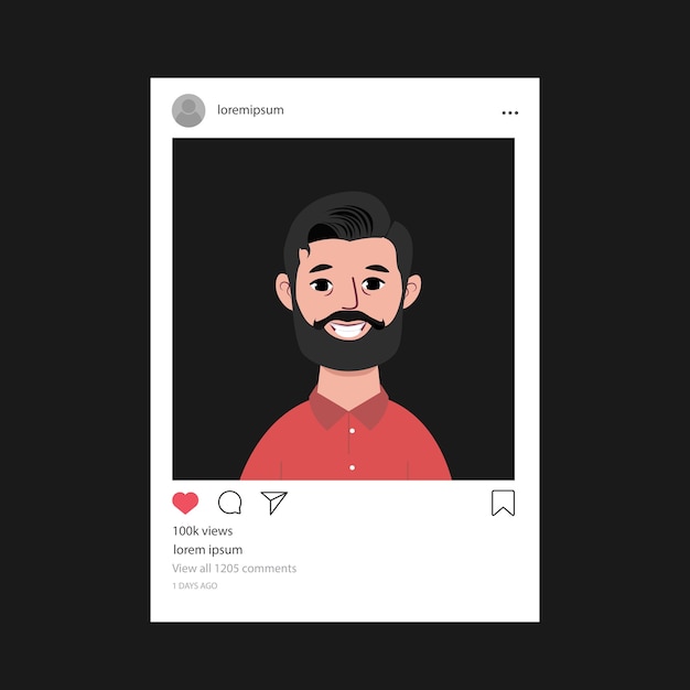 Social media profile frame on a blank background