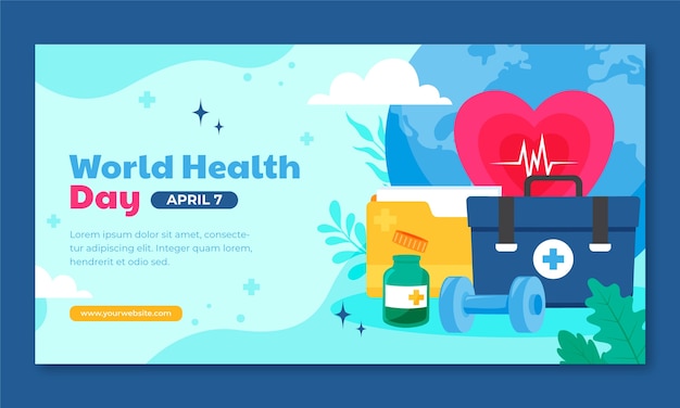 Social media promo template for world health day celebration