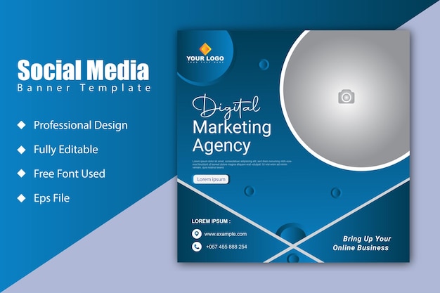 Social media promotion banner post design template