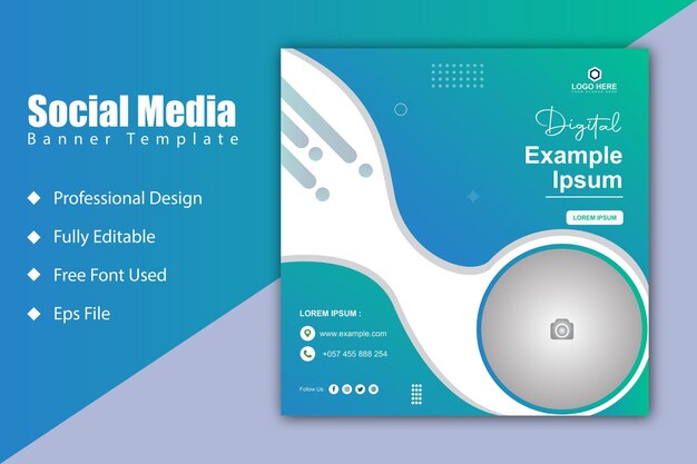 Social media promotion banner post design template