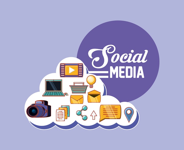 Vector social media related icons